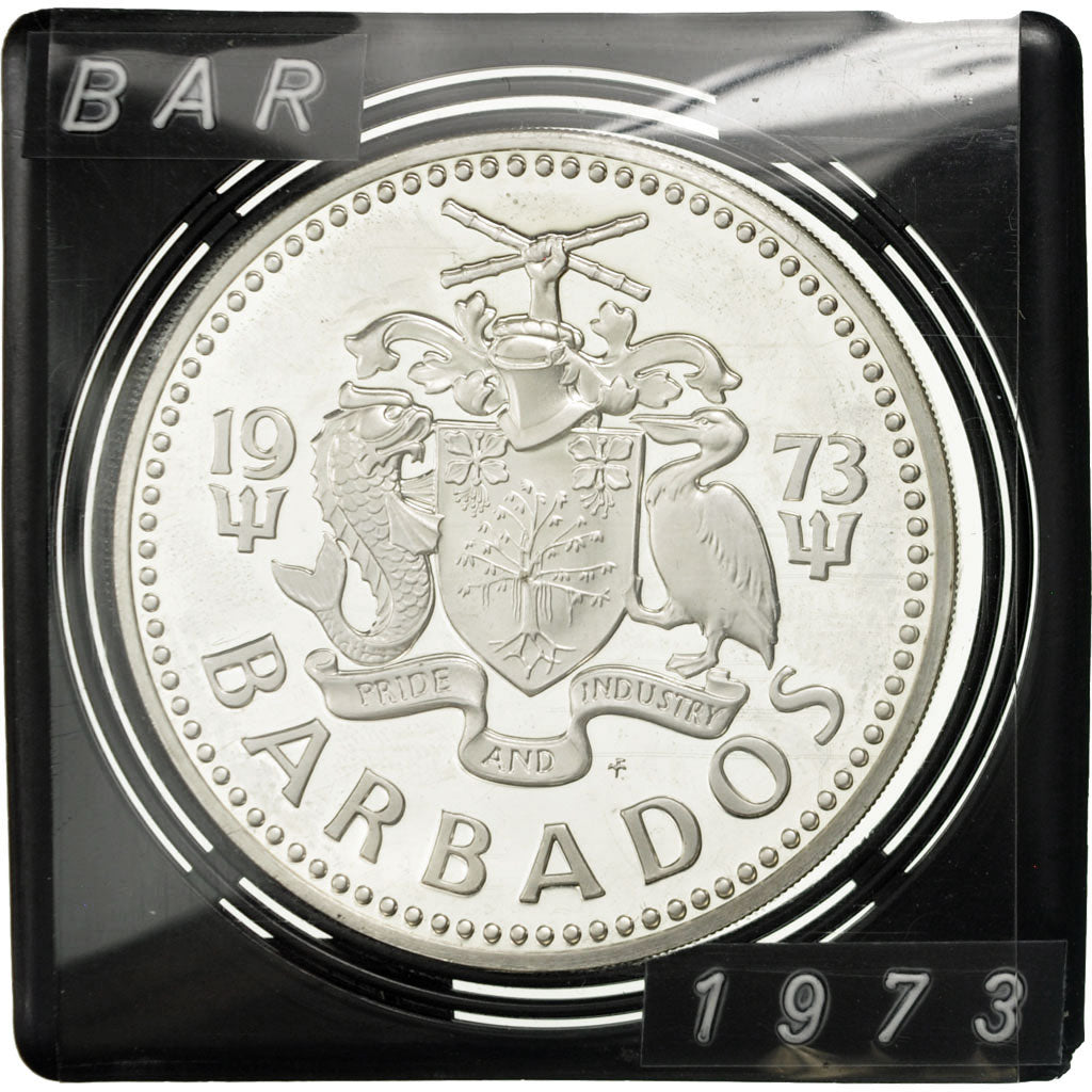 Münze, Barbados, 10 Dollars, 1973, Franklin Mint, UNZ, Silber, KM:17a
