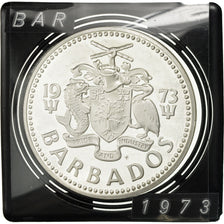 Coin, Barbados, 10 Dollars, 1973, Franklin Mint, MS(63), Silver, KM:17a