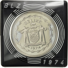 Moneta, Belize, 5 Dollars, 1974, Franklin Mint, SPL, Argento, KM:44a