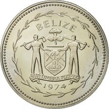 Moneda, Belice, 25 Cents, 1974, Franklin Mint, SC, Cobre - níquel, KM:41