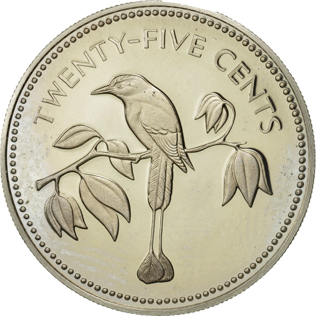 Coin, Belize, 25 Cents, 1974, Franklin Mint, MS(63), Copper-nickel, KM:41
