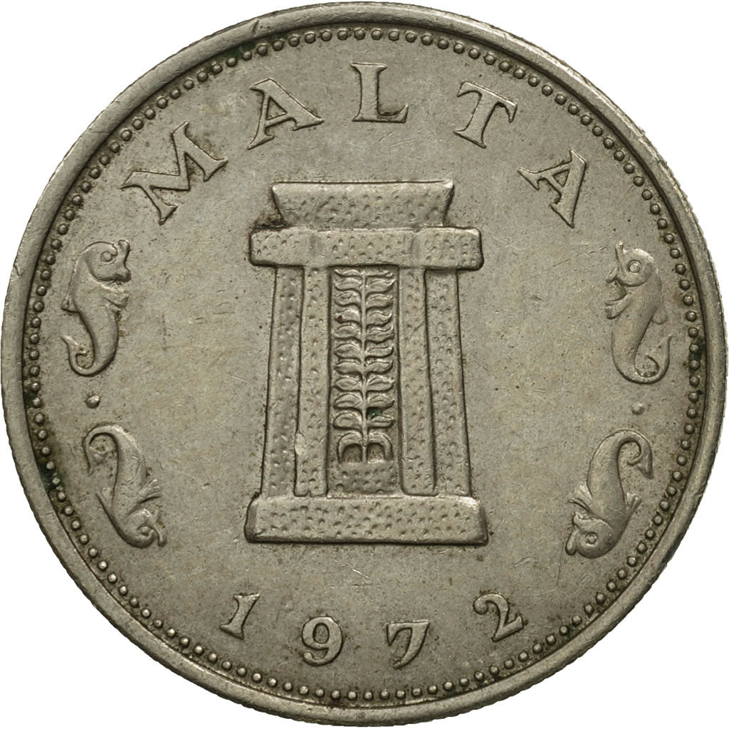 Coin, Malta, 5 Cents, 1972, British Royal Mint, MS(63), Copper-nickel, KM:10