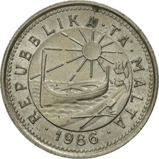 Coin, Malta, 2 Cents, 1986, MS(63), Copper-nickel, KM:79