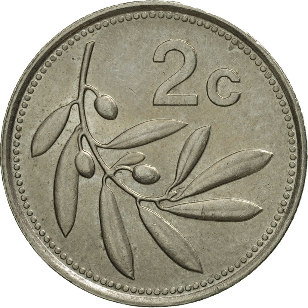 Coin, Malta, 2 Cents, 1986, MS(63), Copper-nickel, KM:79
