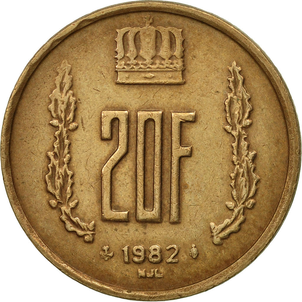 Munten, Luxemburg, Jean, 20 Francs, 1982, UNC-, Aluminum-Bronze, KM:58