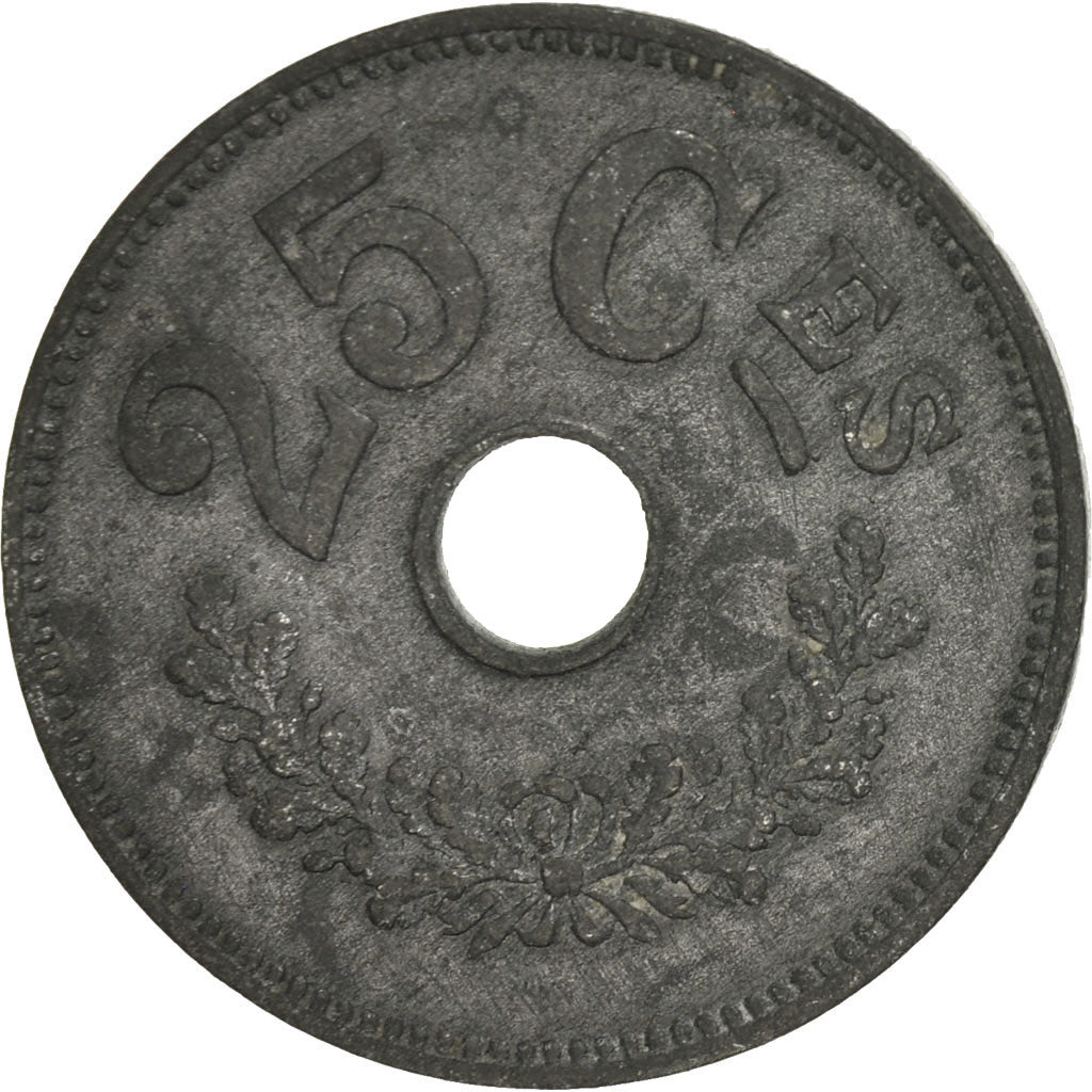 Luxembourg, Charlotte, 25 Centimes, 1916, VF(30-35), Zinc, KM:29