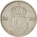 SWEDEN, 25 Ore, 1978, KM #851, AU(55-58), Copper-Nickel, 17