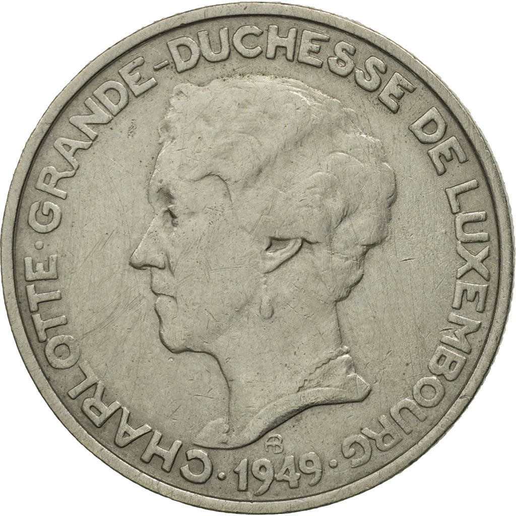 Coin, Luxembourg, Charlotte, 5 Francs, 1949, MS(63), Copper-nickel, KM:50