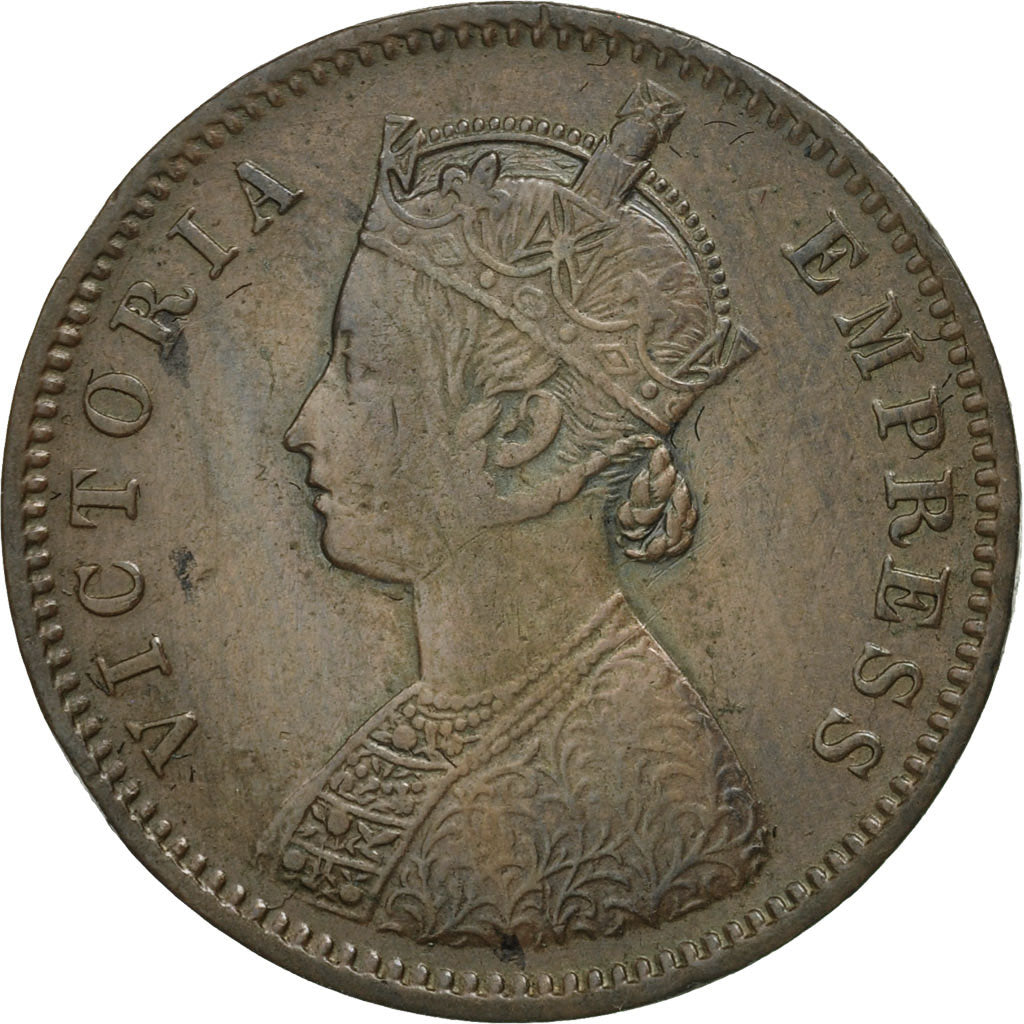INDIA-BRITISH, Victoria, 1/4 Anna, 1883, EF(40-45), Copper, KM:486