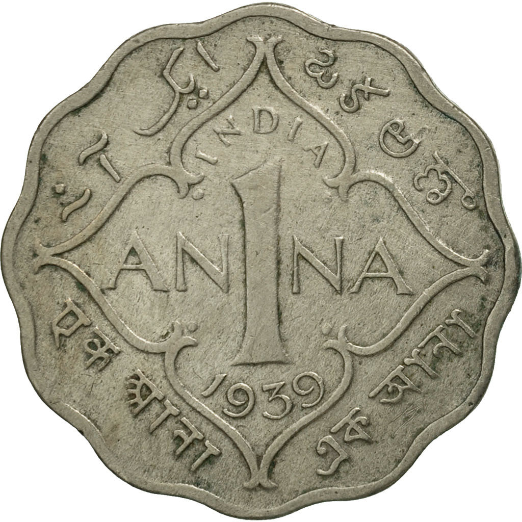 Coin, INDIA-BRITISH, George VI, Anna, 1939, MS(60-62), Copper-nickel, KM:536