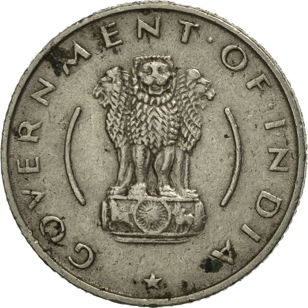 Coin, INDIA-REPUBLIC, 1/4 Rupee, 1954, Calcutta, MS(60-62), Nickel, KM:5.3