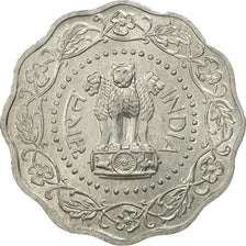 INDIA-REPUBLIC, 10 Paise, 1974, MS(63), Aluminum, KM:27.1