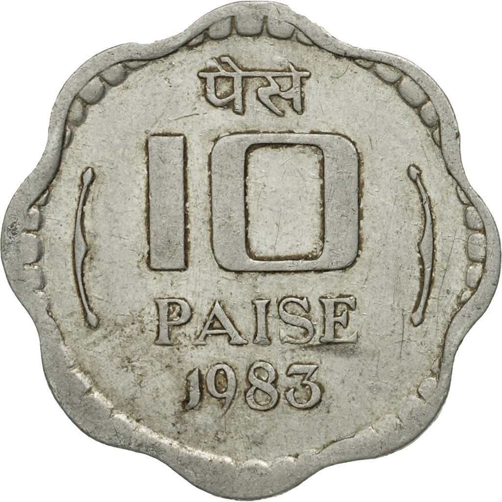 Coin, INDIA-REPUBLIC, 10 Paise, 1983, MS(60-62), Aluminum, KM:39