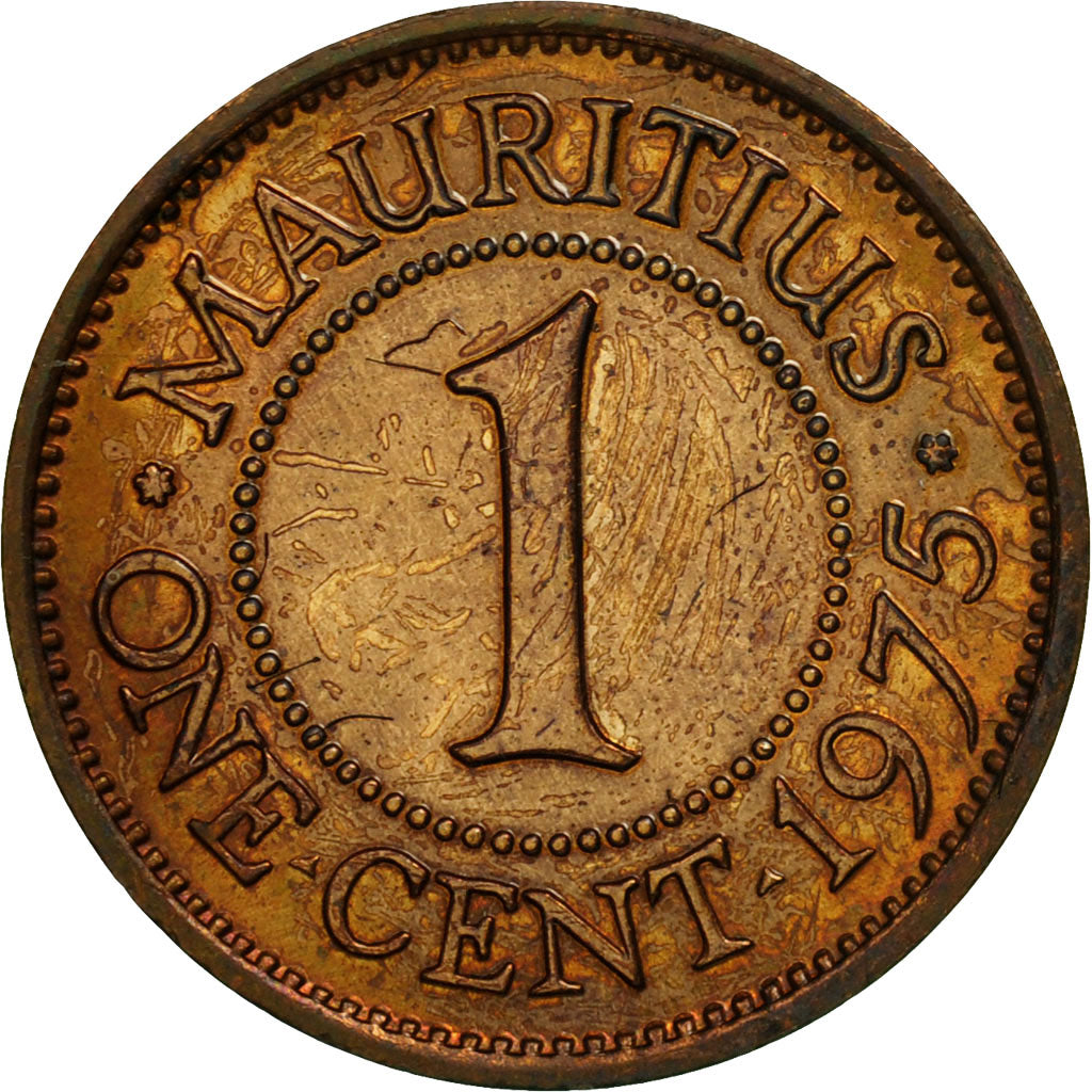 Coin, Mauritius, Elizabeth II, Cent, 1975, AU(55-58), Bronze, KM:31