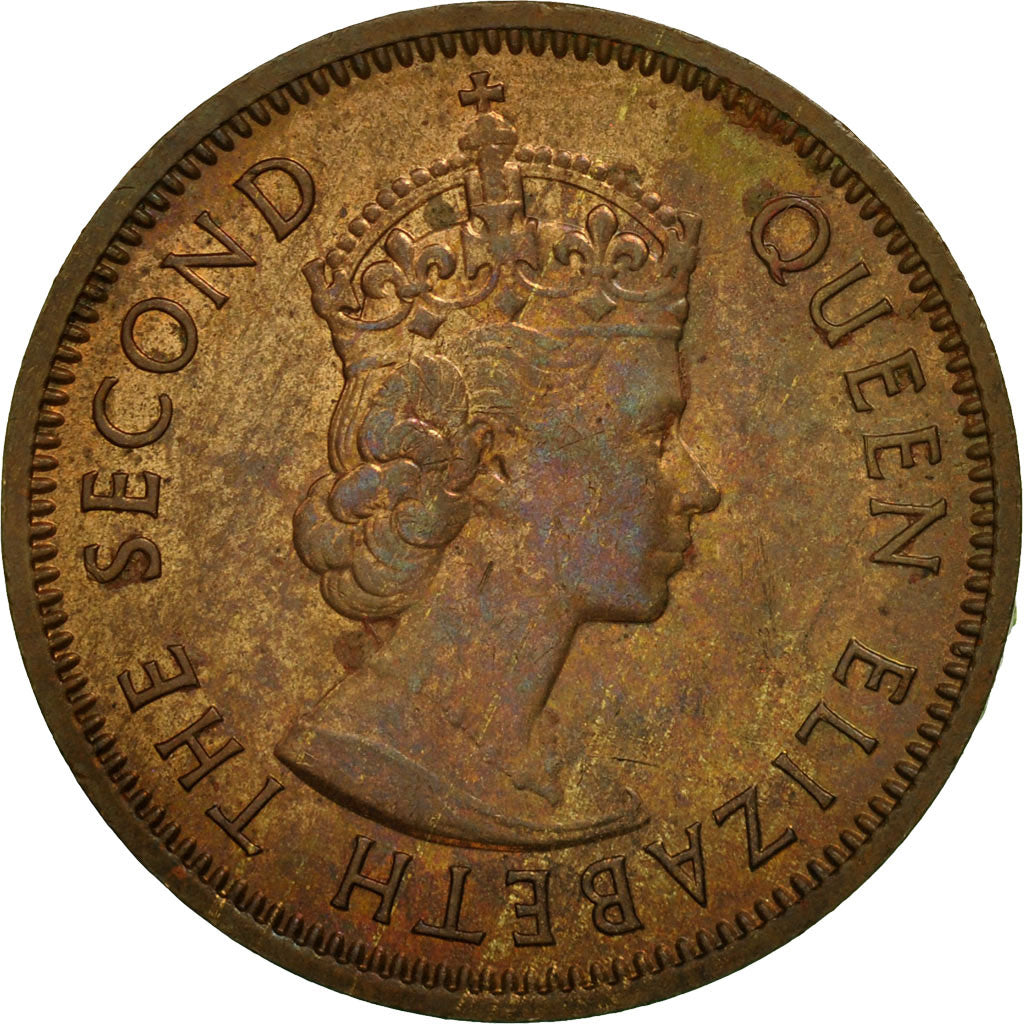 Moneta, Mauritius, Elizabeth II, 2 Cents, 1975, BB+, Bronzo, KM:32