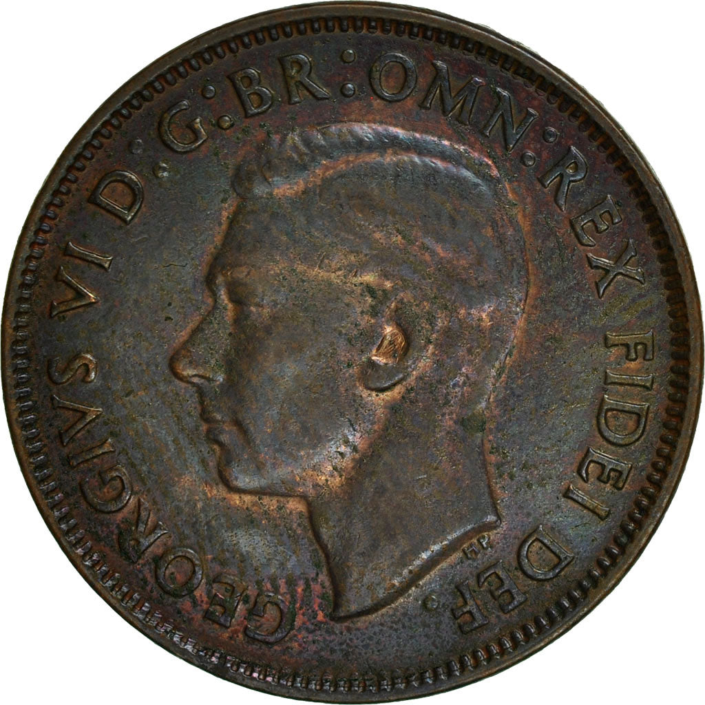 Australia, George VI, 1/2 Penny, 1949, VF(20-25), Bronze, KM:42