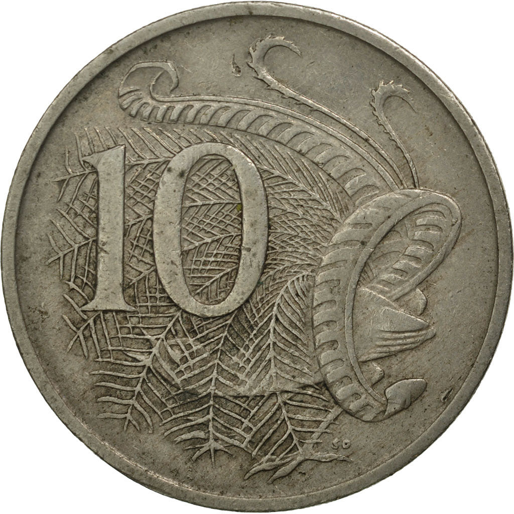 Coin, Australia, Elizabeth II, 10 Cents, 1966, AU(55-58), Copper-nickel, KM:65