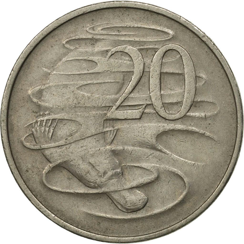 Coin, Australia, Elizabeth II, 20 Cents, 1967, MS(60-62), Copper-nickel, KM:66