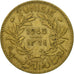 Coin, Tunisia, Muhammad al-Amin Bey, Franc, 1945, Paris, AU(55-58)