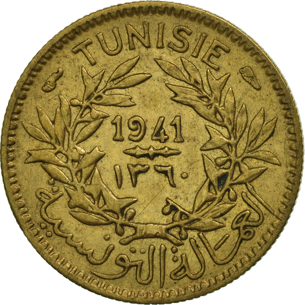Coin, Tunisia, Anonymous, 50 Centimes, 1941, Paris, AU(55-58), Aluminum-Bronze