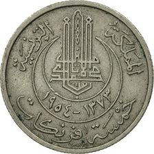 Coin, Tunisia, Muhammad al-Amin Bey, 5 Francs, 1954, Paris, MS(60-62)