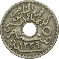 Tunisia, Muhammad al-Nasir Bey, 5 Centimes, 1920, Paris, MS(63), Nickel-Bronze