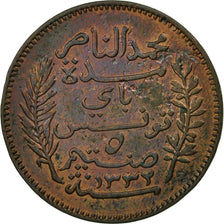 Coin, Tunisia, Muhammad al-Nasir Bey, 5 Centimes, 1914, Paris, AU(55-58)