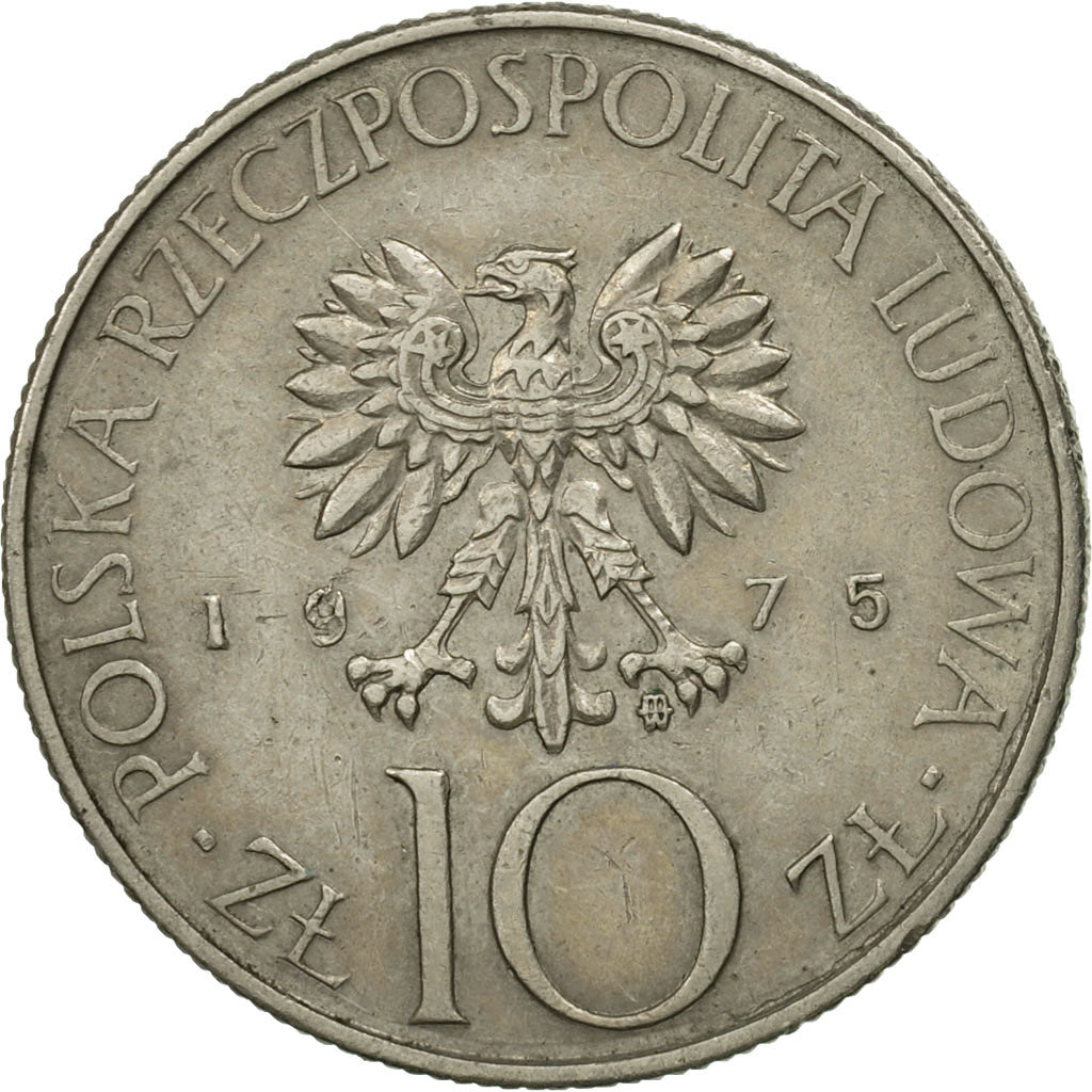 Moneda, Polonia, 10 Zlotych, 1975, Warsaw, SC, Cobre - níquel, KM:74