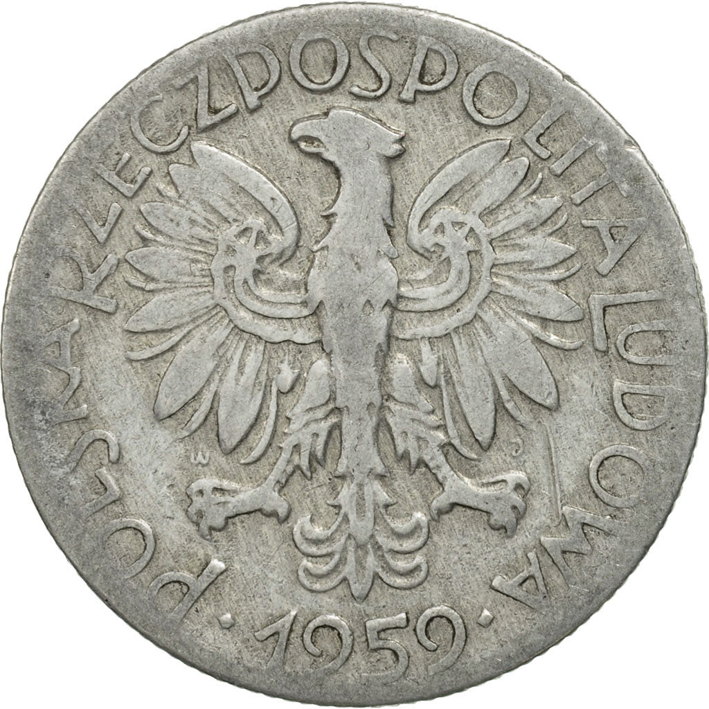 Coin, Poland, 5 Zlotych, 1959, Warsaw, MS(63), Aluminum, KM:47