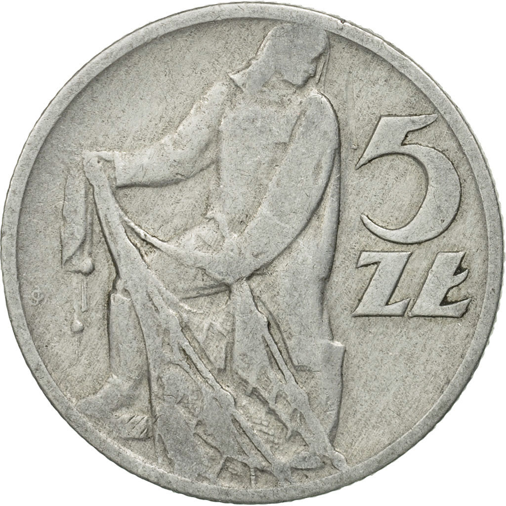 Coin, Poland, 5 Zlotych, 1959, Warsaw, MS(63), Aluminum, KM:47