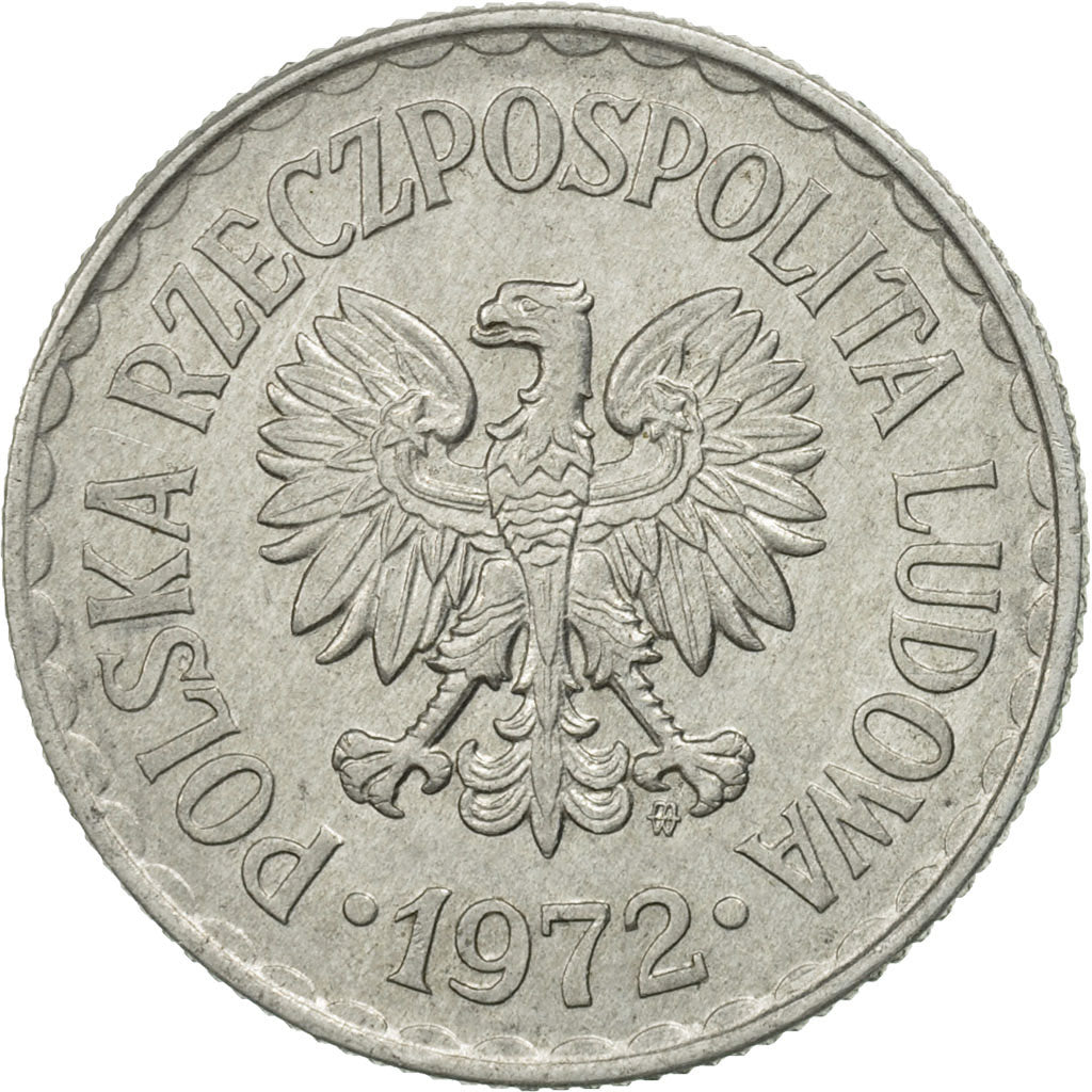 Coin, Poland, Zloty, 1972, Warsaw, MS(63), Aluminum, KM:49.1