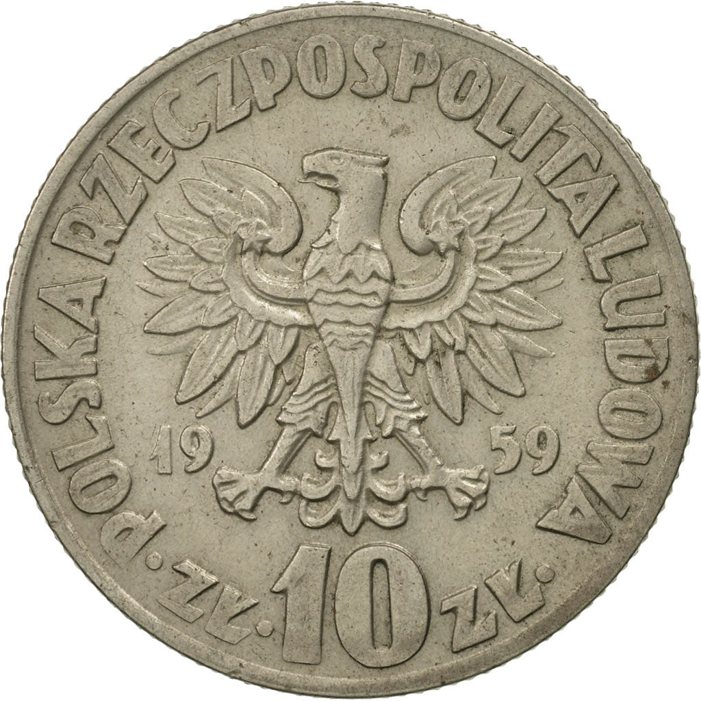Coin, Poland, 10 Zlotych, 1959, Warsaw, MS(60-62), Copper-nickel, KM:51