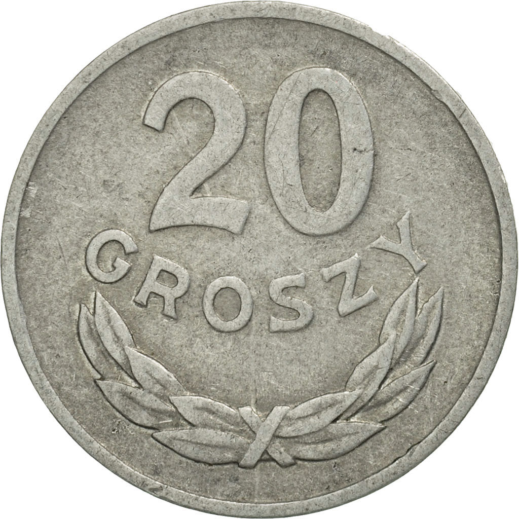Coin, Poland, 20 Groszy, 1961, Warsaw, MS(60-62), Aluminum, KM:A47