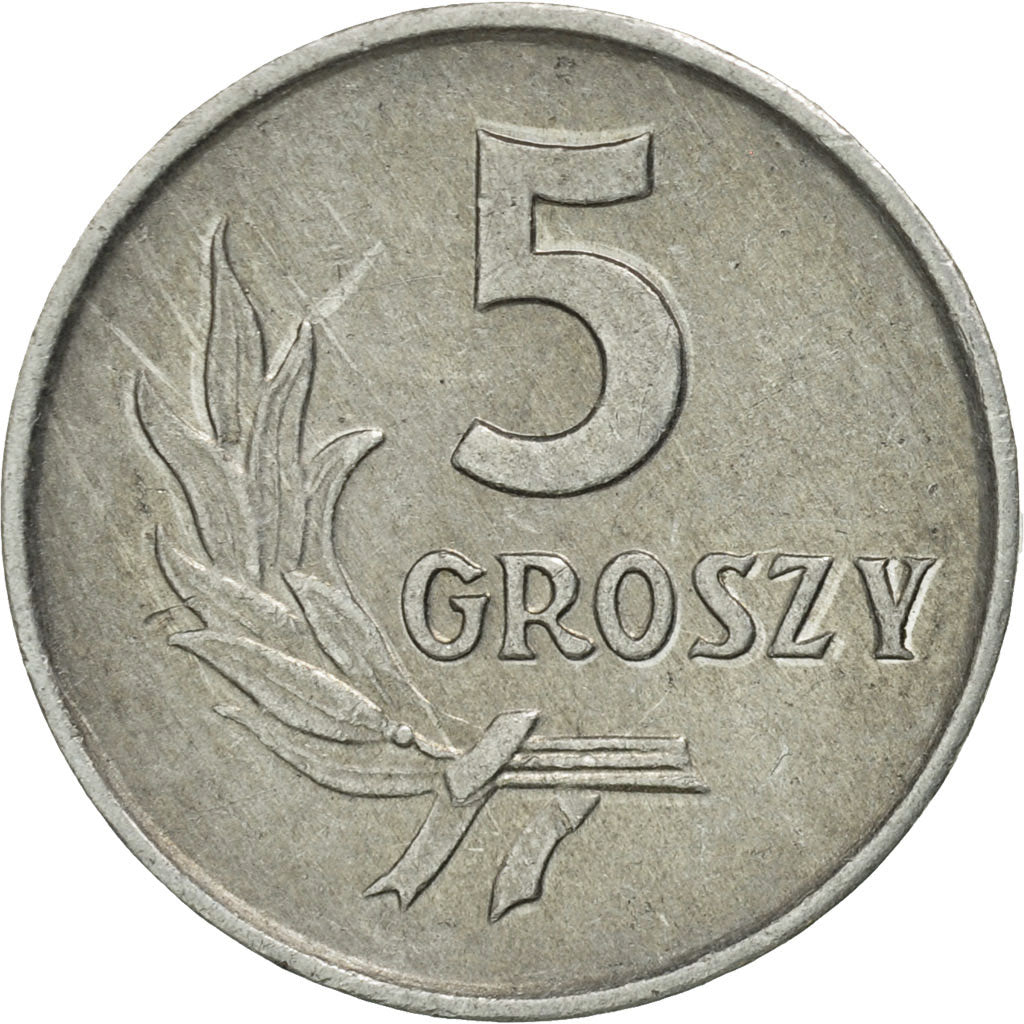 Moneda, Polonia, 5 Groszy, 1967, Warsaw, SC, Aluminio, KM:A46