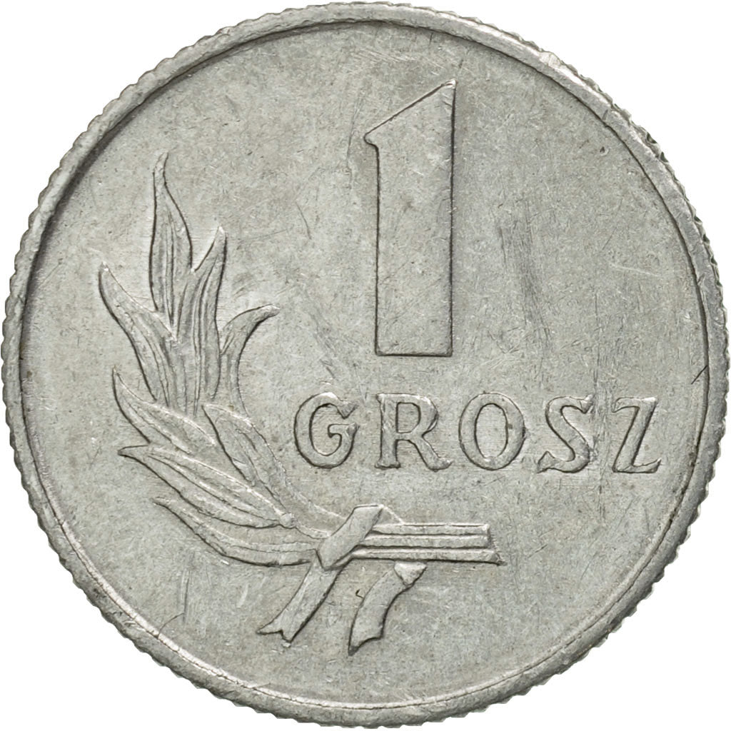 Moneda, Polonia, Grosz, 1949, Warsaw, SC, Aluminio, KM:39
