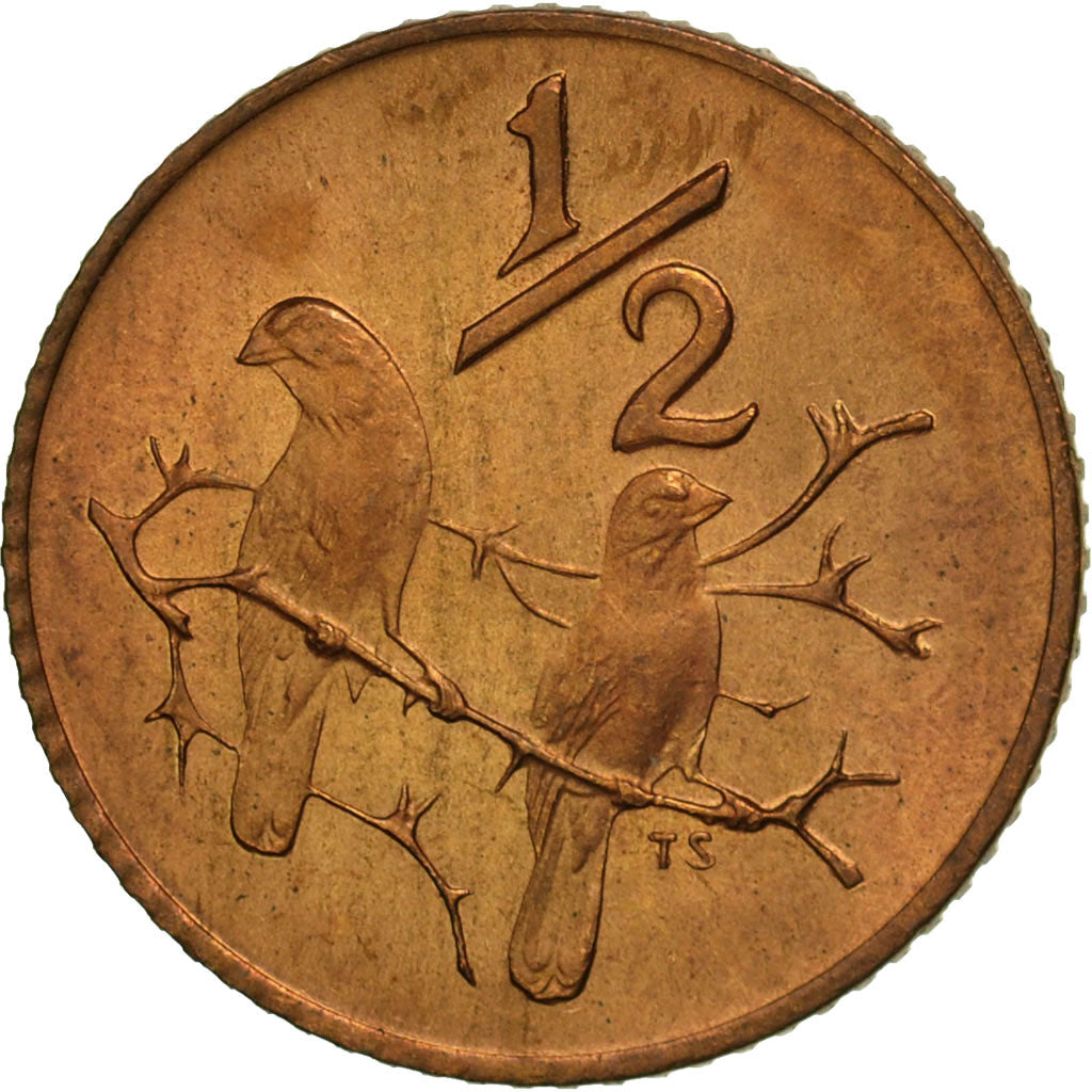 Coin, South Africa, 1/2 Cent, 1975, MS(63), Bronze, KM:81