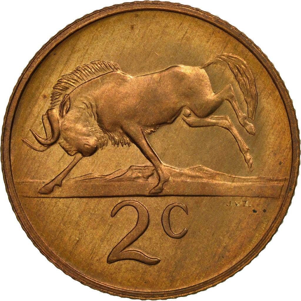 Coin, South Africa, 2 Cents, 1975, MS(63), Bronze, KM:83