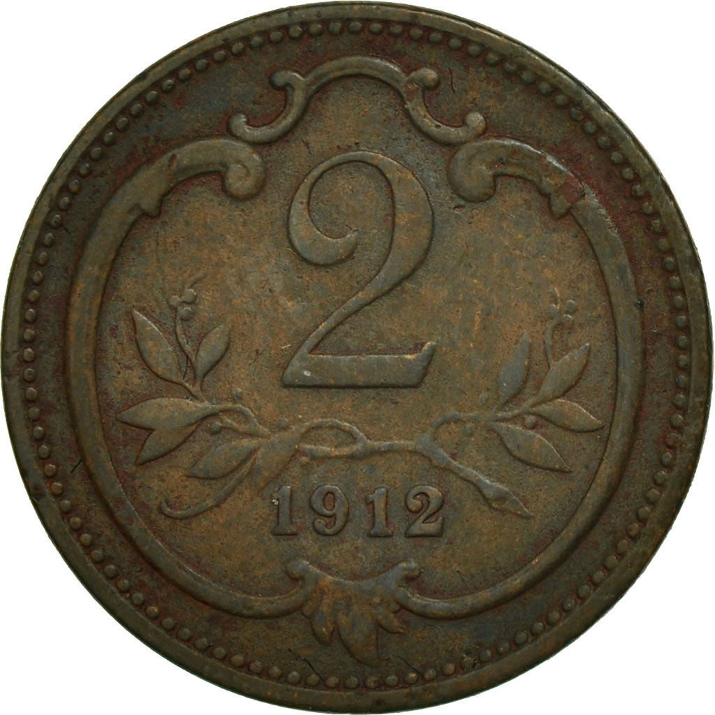Moneta, Austria, Franz Joseph I, 2 Heller, 1912, EF(40-45), Bronze, KM:2801