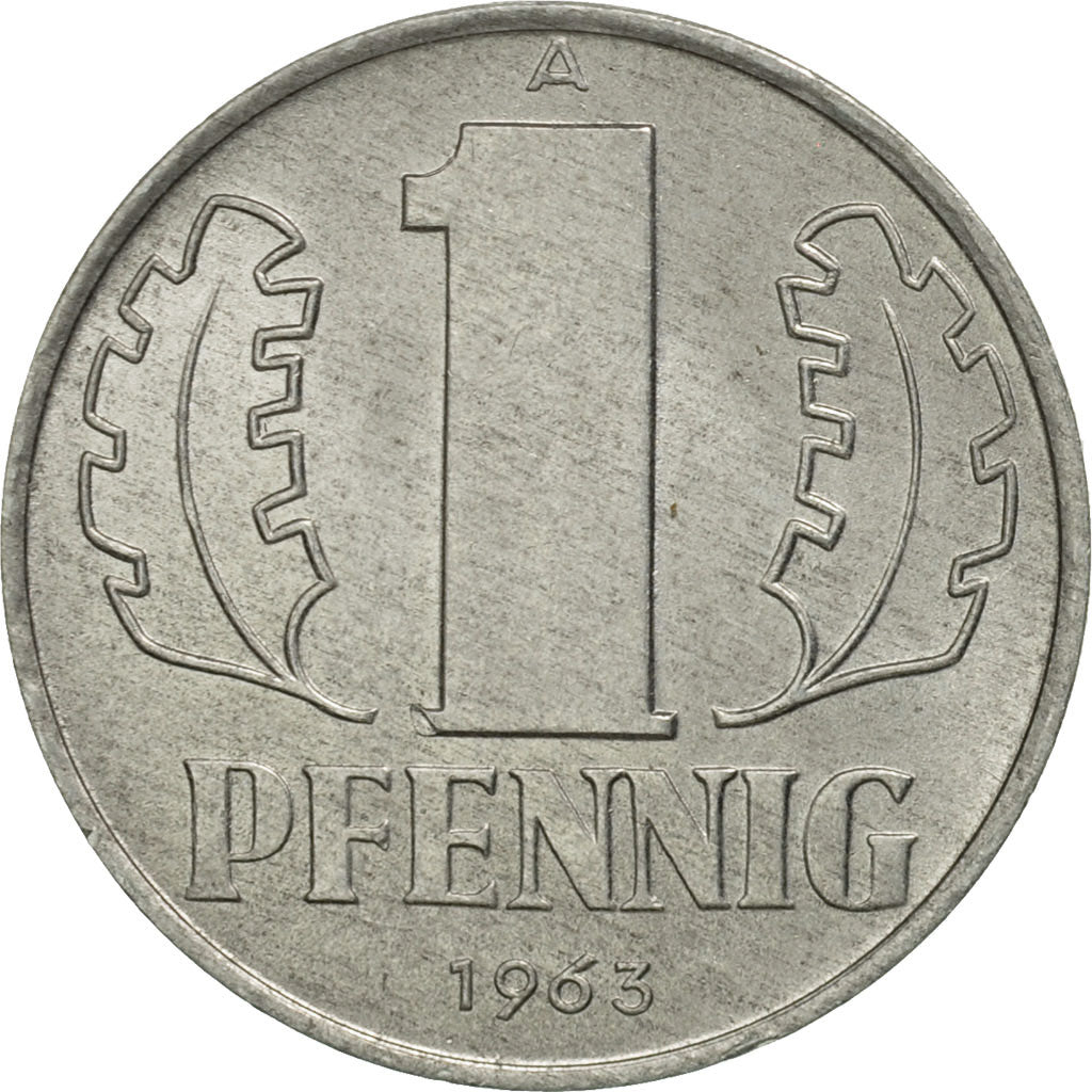 Moneta, REPUBBLICA DEMOCRATICA TEDESCA, Pfennig, 1963, Berlin, SPL, Alluminio