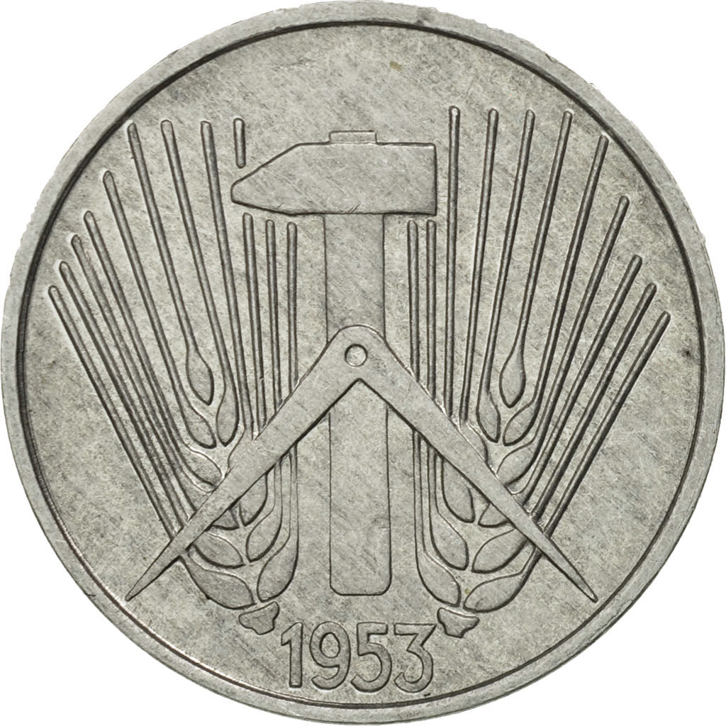 GERMAN-DEMOCRATIC REPUBLIC, 5 Pfennig, 1953, Berlin, MS(63), Aluminum, KM:6