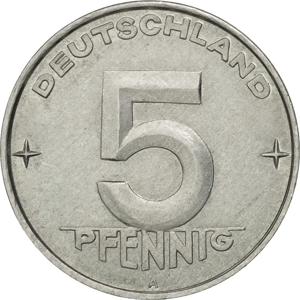 GERMAN-DEMOCRATIC REPUBLIC, 5 Pfennig, 1953, Berlin, MS(63), Aluminum, KM:6
