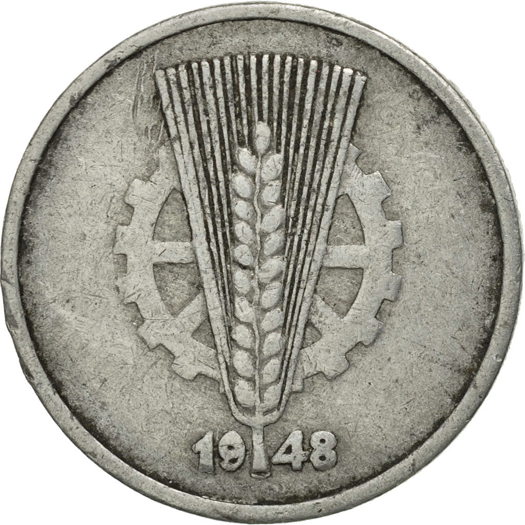 GERMAN-DEMOCRATIC REPUBLIC, 10 Pfennig, 1948, Berlin, MS(60-62), Aluminum, KM:3