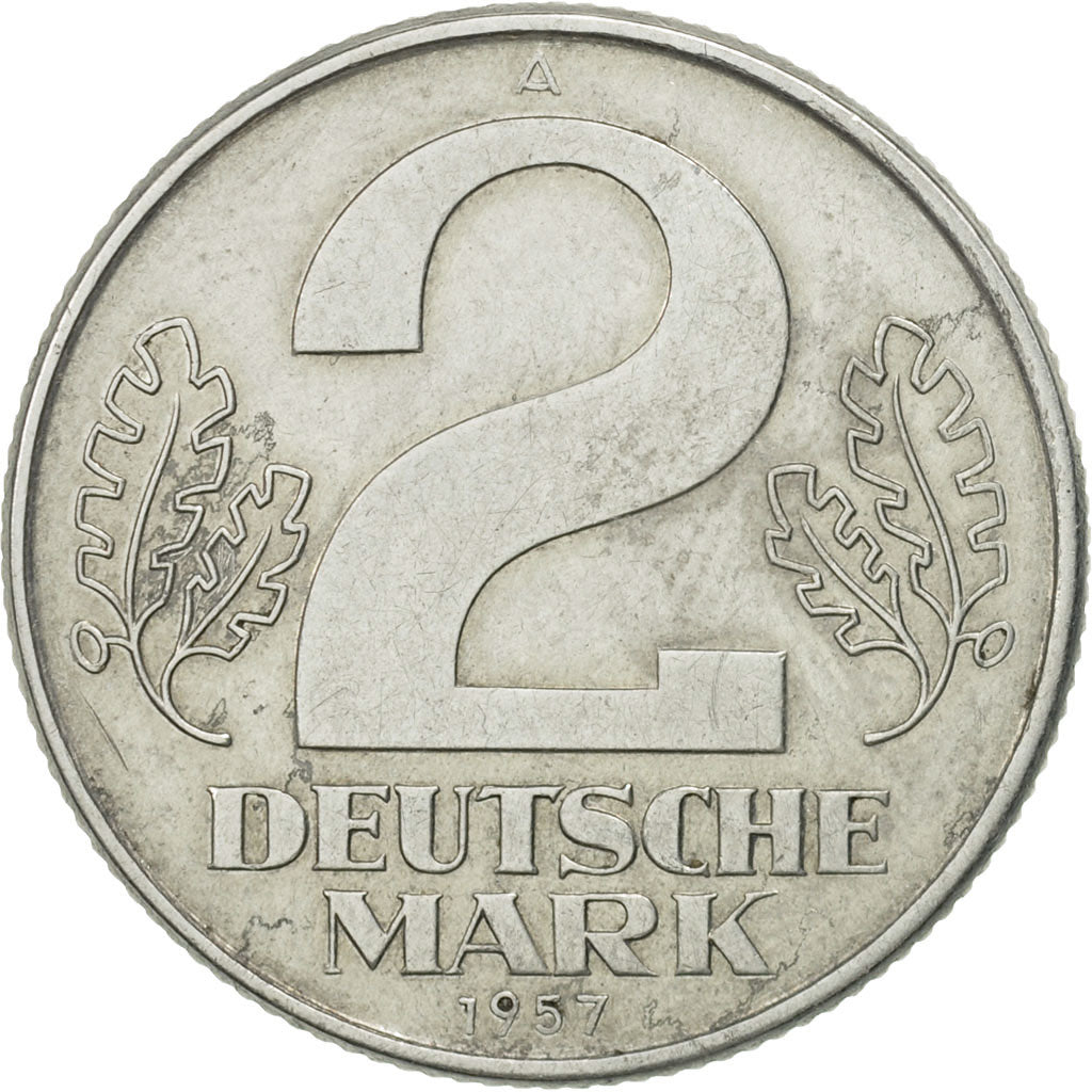 GERMAN-DEMOCRATIC REPUBLIC, 2 Mark, 1957, Berlin, MS(60-62), Aluminum, KM:14