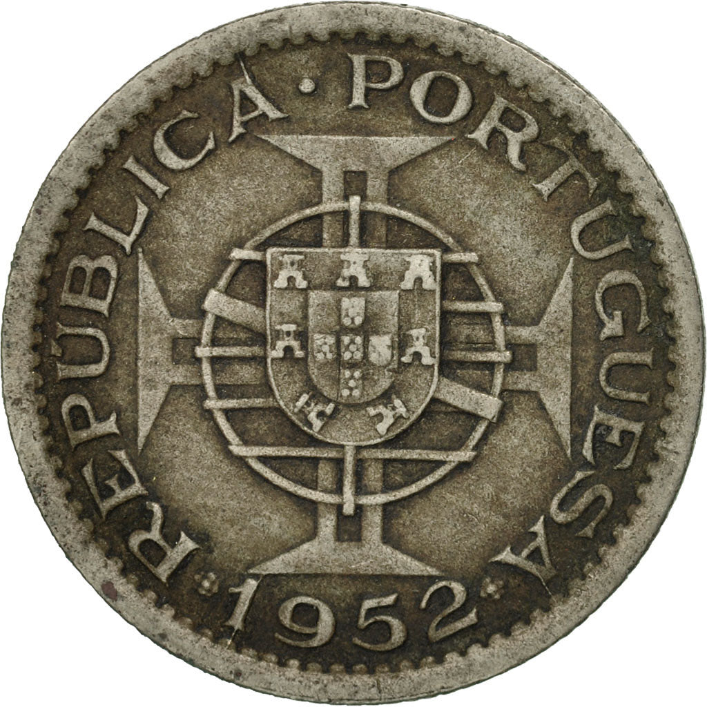 Guinea-Bissau, 2-1/2 Escudos, 1952, VZ, Copper-nickel, KM:9