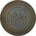 Marocco, 'Abd al-Aziz, 10 Mazunas, 1903, SPL-, Bronzo, KM:17.1