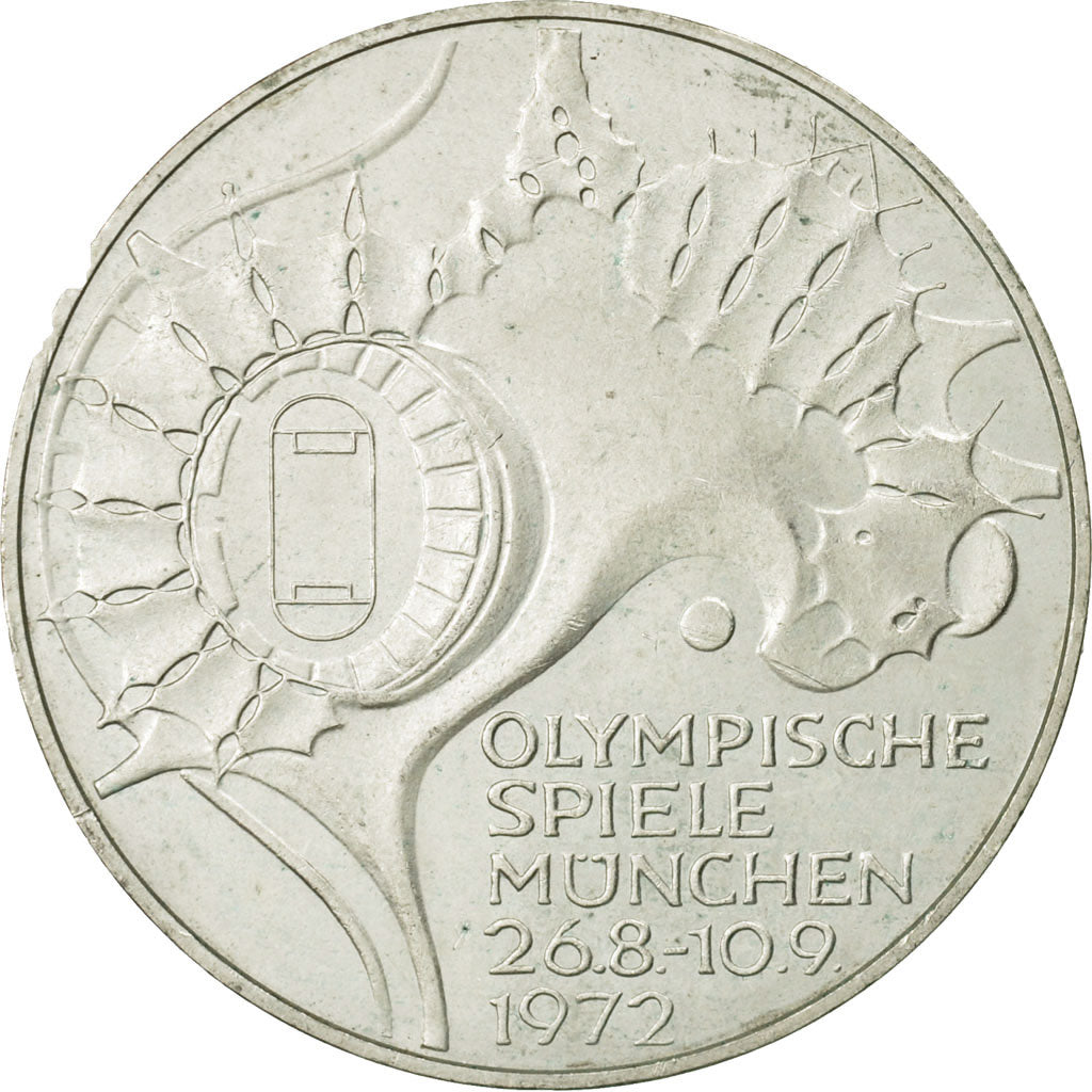 Coin, GERMANY - FEDERAL REPUBLIC, 10 Mark, 1972, Hambourg, MS(63), Silver