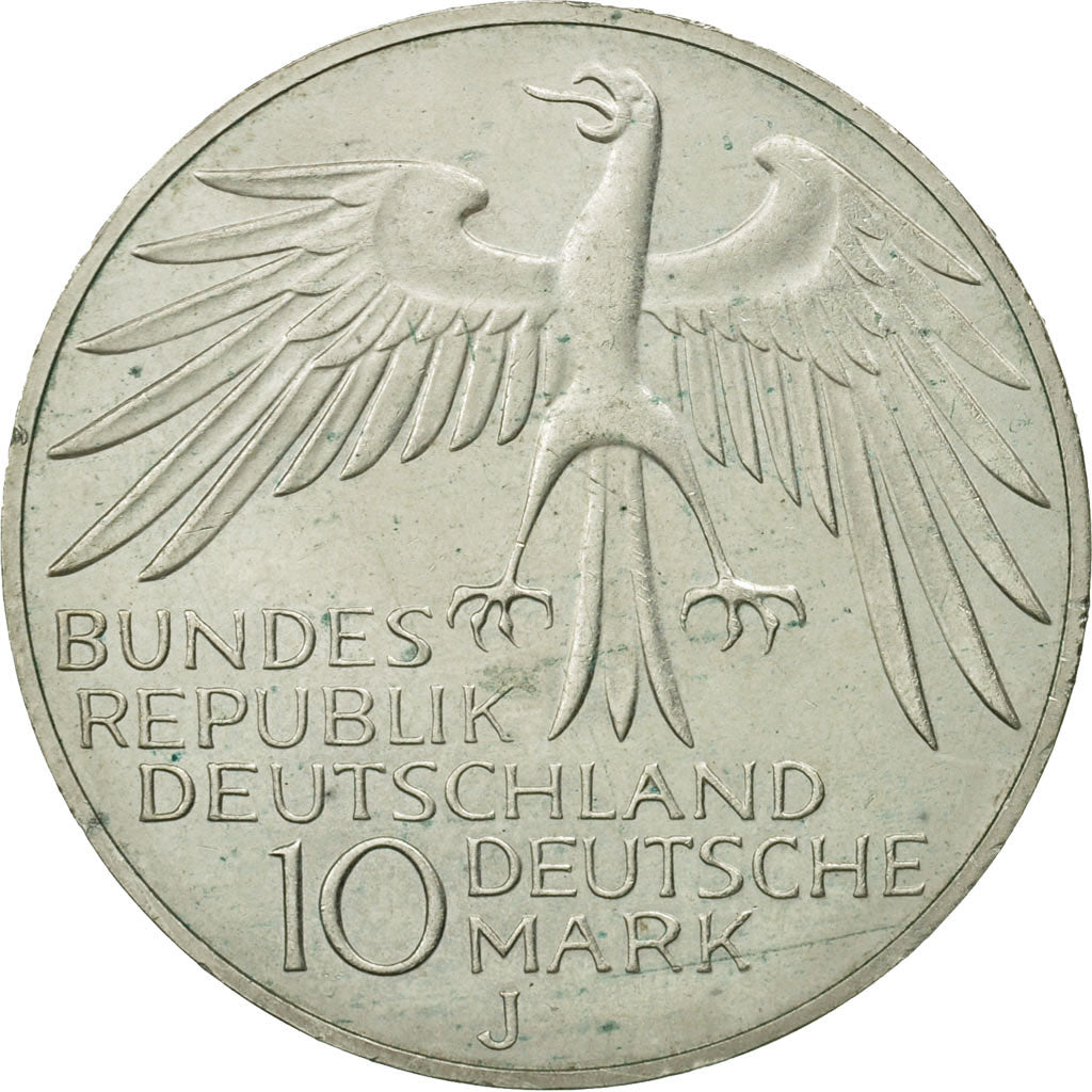 Coin, GERMANY - FEDERAL REPUBLIC, 10 Mark, 1972, Hambourg, MS(63), Silver