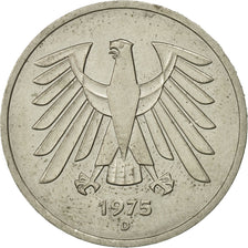 Coin, GERMANY - FEDERAL REPUBLIC, 5 Mark, 1975, Munich, MS(63), Copper-Nickel