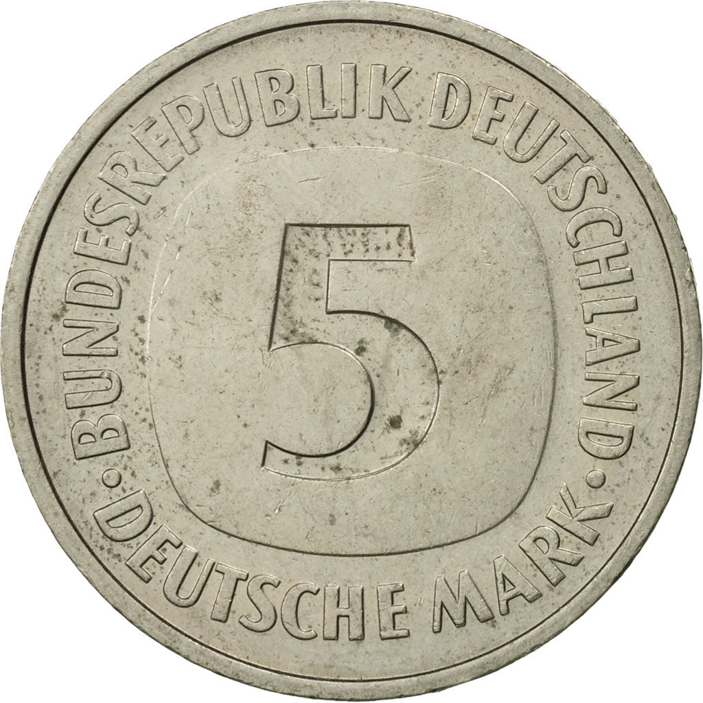 Coin, GERMANY - FEDERAL REPUBLIC, 5 Mark, 1975, Munich, MS(63), Copper-Nickel