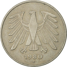 Coin, GERMANY - FEDERAL REPUBLIC, 5 Mark, 1980, Hambourg, MS(63), Copper-Nickel